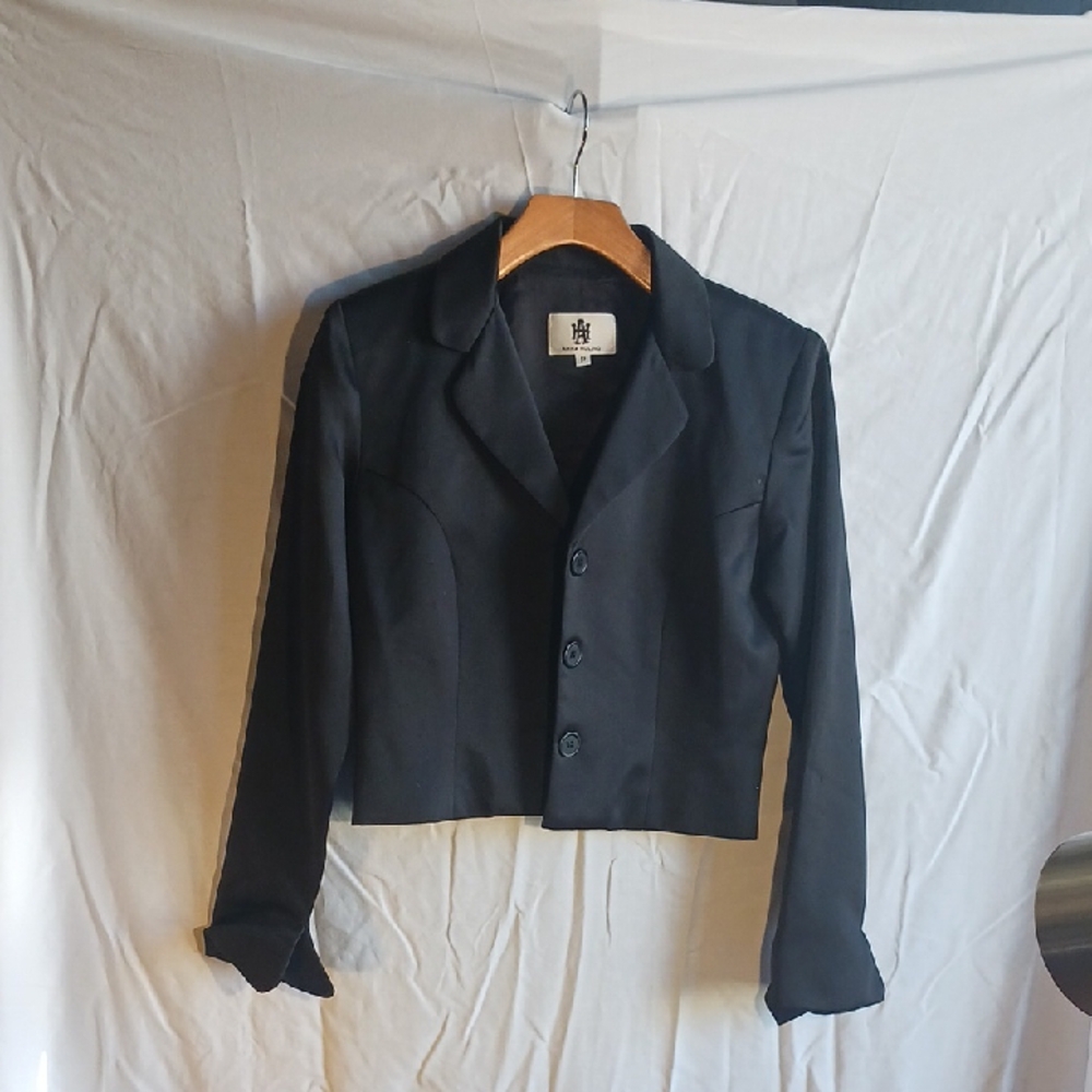 Anna Huling Black Satin "Bolero" Jacket
